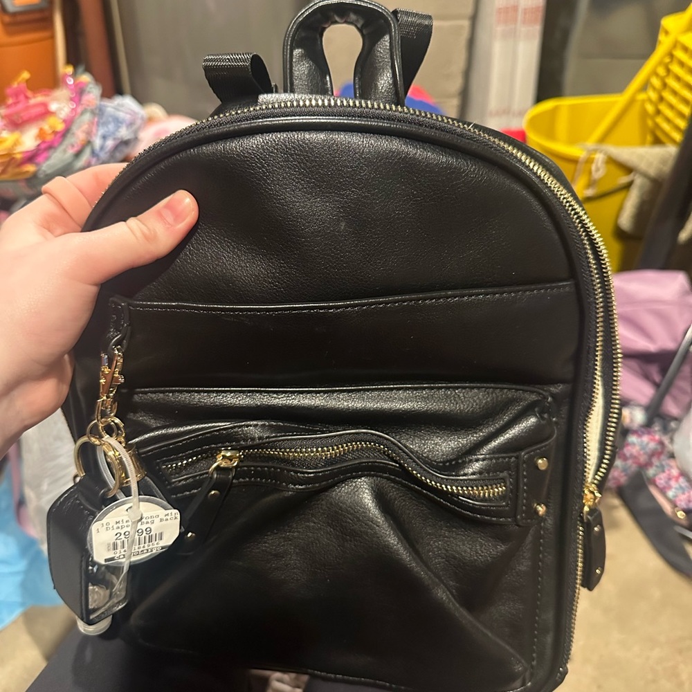 Black Leather Backpack